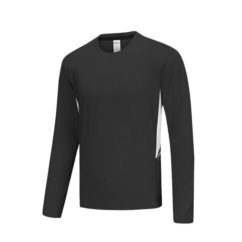 Men's Lightweight Ice Silk Running Shirt Quick-Dry Long Sleeve Athletic Top for Basketball Fitness