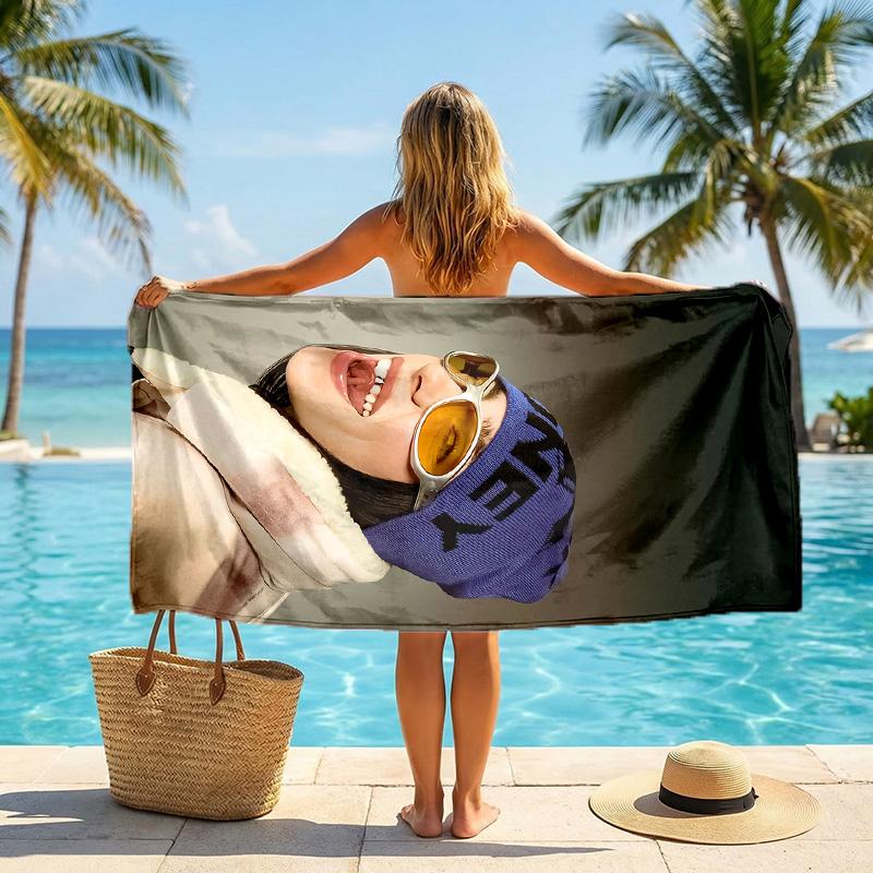 Asciugamano da Spiaggia Billie Eilish Portatile Morbido Asciugatura Rapida per Nuoto Campeggio Vacanze
