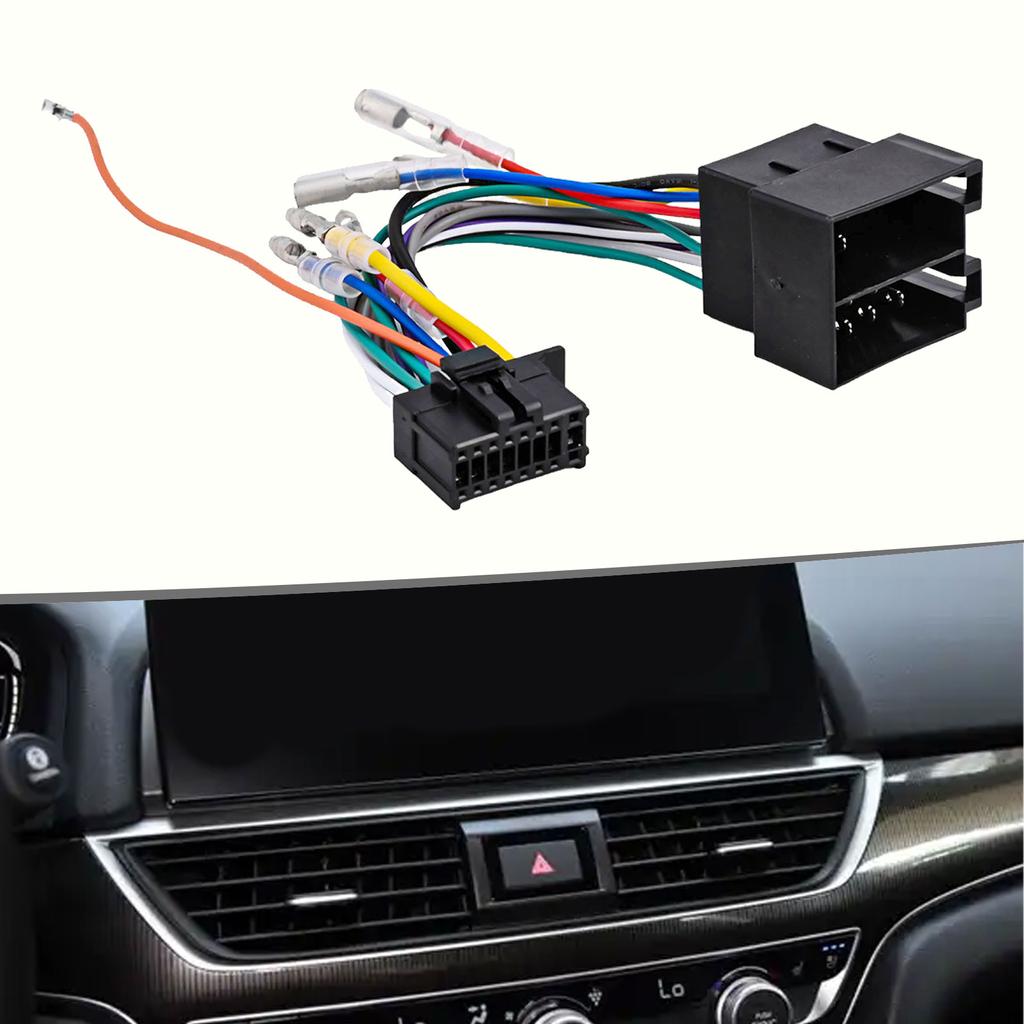 16 Pin Wiring Harness Car Radio Wiring Harness Vehicle Audio Upgrade Non-destructive Transfer Perfect Fit For Car Radio