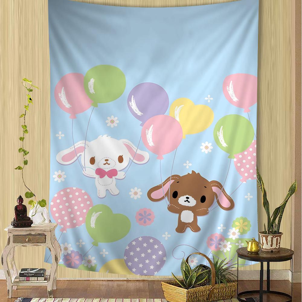 Sugarbunnies Anime Kawaii Cartoon Tapestry Bohemian Wall Hanging Sheets for Room Decor Bedroom Living Room Dorm Wall Art
