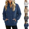 Damen Casual Langarm Farb-Hoodie für den Alltag