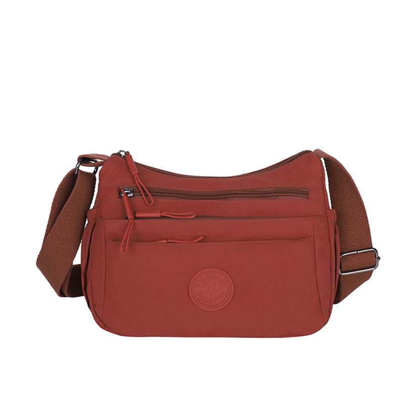 Solid Color Crossbody Bag Women's Multi-Compartment Lightweight Shoulder Bag
