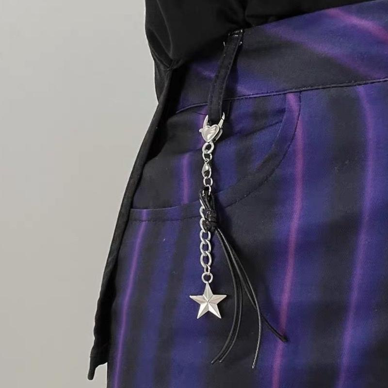 Fashion Five-pointed Star Bead Hanging Pendant Sweet Cool Phone Strap Bag Decoration Hanging Lanyard for Girls Women