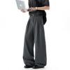 American Trendy Brand Solid Color Trousers High-end Pleated Casual Pants Men's and Women's Retro Trendy Brand Loose Wide-leg Versatile Trousers