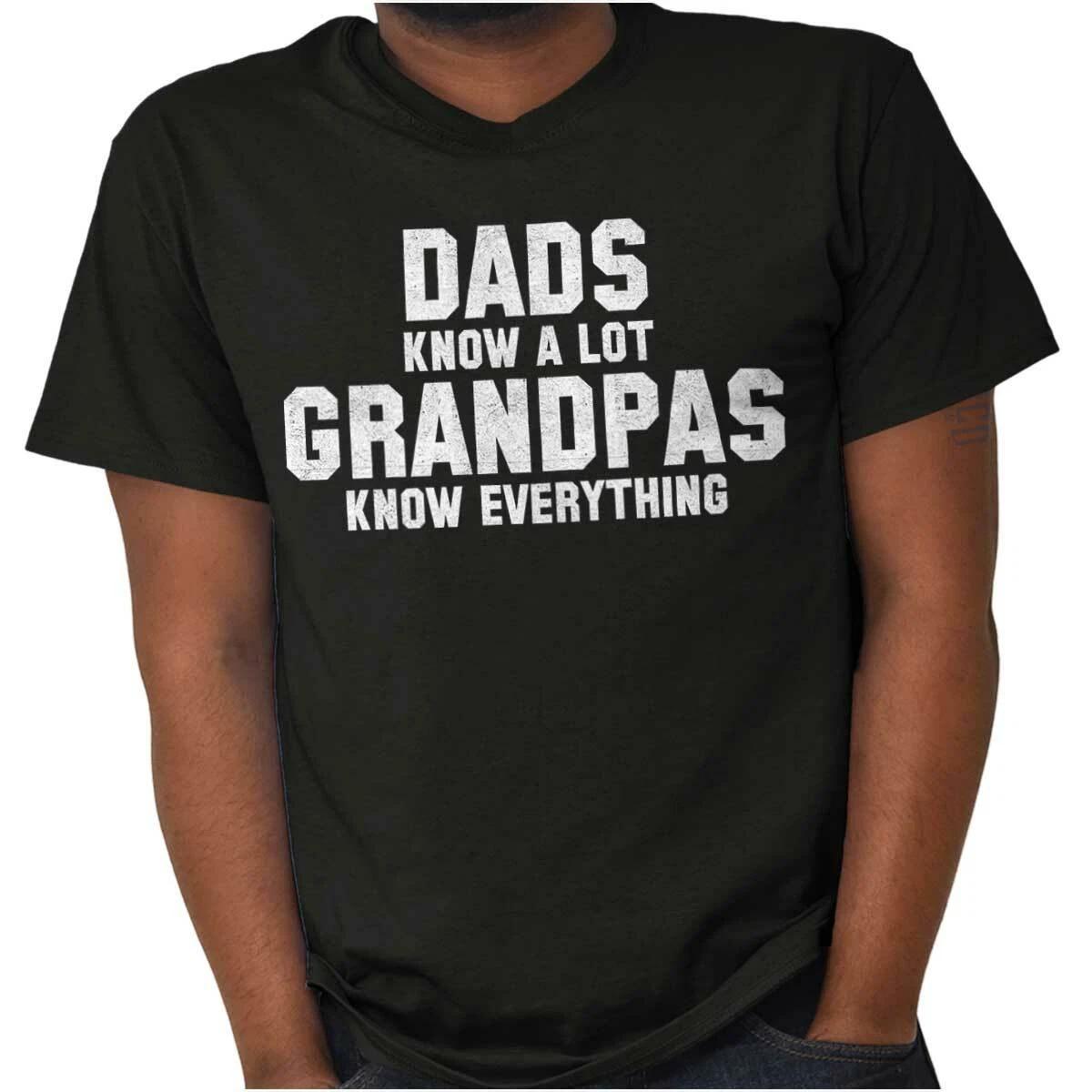 Grandpas Know Everything Fathers Day Gift Mens Casual Crewneck T Shirts Tees S