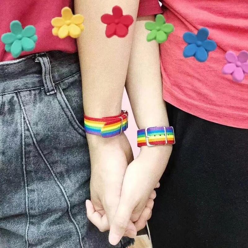 Nepal Rainbow Lesbiske Homofile Bifile Transseksuelle armbånd for kvinner Jenter Pride Vevd Flettet Menn Par Vennskapssmykker