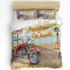 Motorcycle Highway Retro Style Bedding Set 3pcs Duvet Cover Pillowcase Kids Adult Quilt Cover Double Bed Set Home Textile