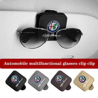 Visor Sunglasses Holder Clip Eyeglass Holder Auto Interior For STELVIO Giulia 159 Giulietta 147 Mito 156 MTO Sportiva
