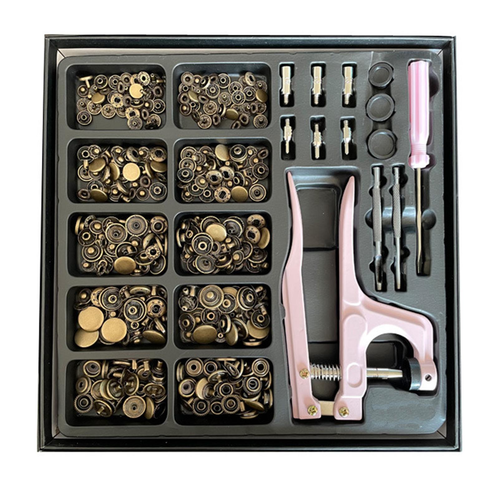 100 Kits Craft Metal Snap Buttons Copper Alloy Snap Buttons Sewing Fasteners бронзовый