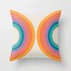 Retro Rainbow Tunnel Pattern Pillowcase Brown Plush Cushion Cover Living Room Bedroom Sofa Chair Home Decor Pillowcase 45X45Cm
