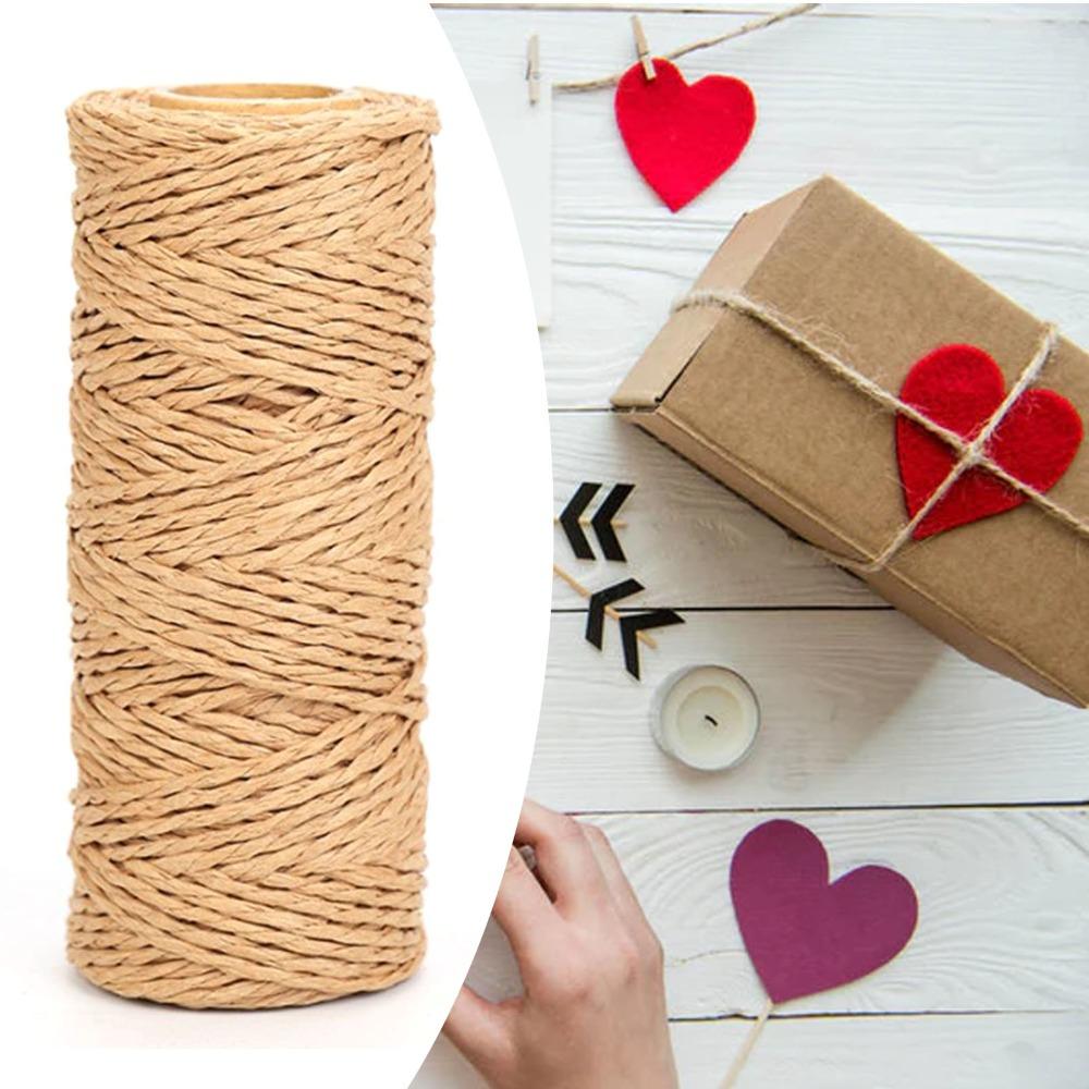 Khaki Paper Wrapped Wire 328 Feet Craft Raffia Ribbon Paper Twine String  DIY Craft Making