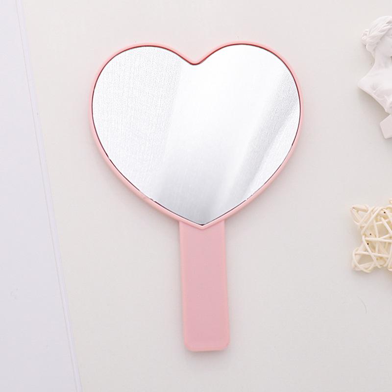 Portable Private Label Customized Logo Mirrors Hand-held Heart Shaped Makeup Mirrors