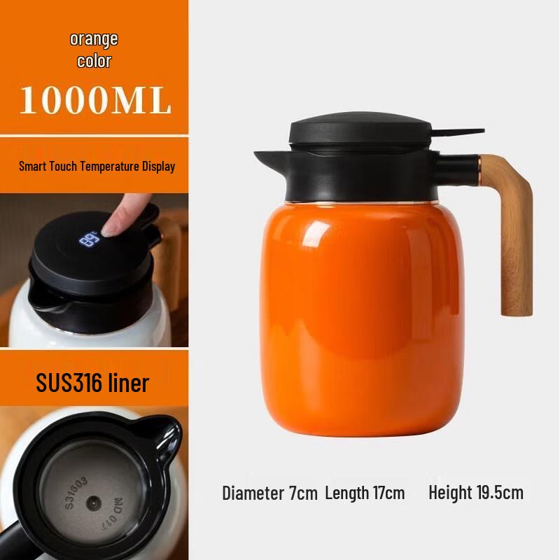 Wuwaju Smart Temperature Display Insulated Teapot