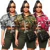 Women S Casual Fashion Camouflage Print Long Sleeve Lapel Loose Fit Coat