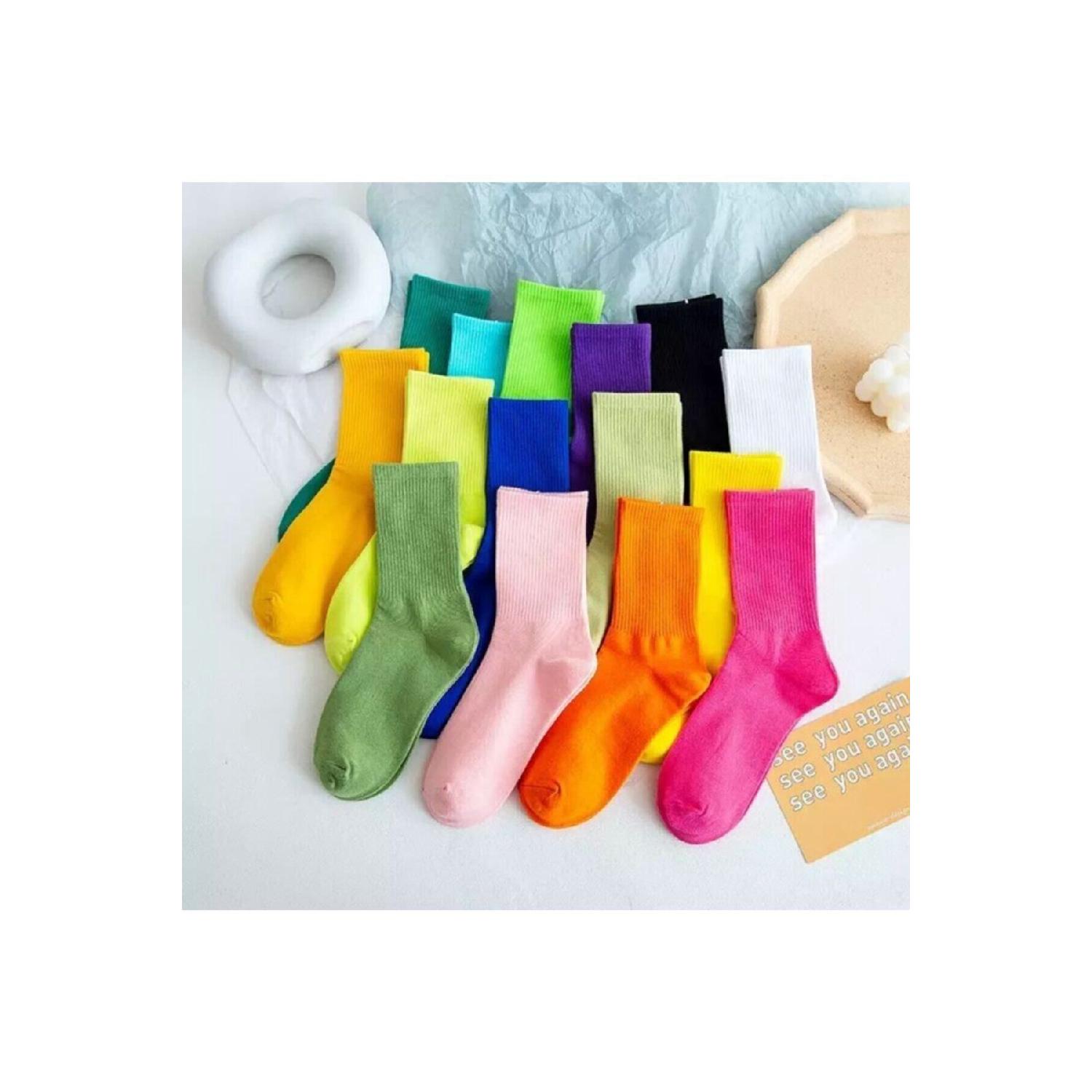 

Unisex Multicolored College Socks Plain 8 Pairs 36-41 аеро