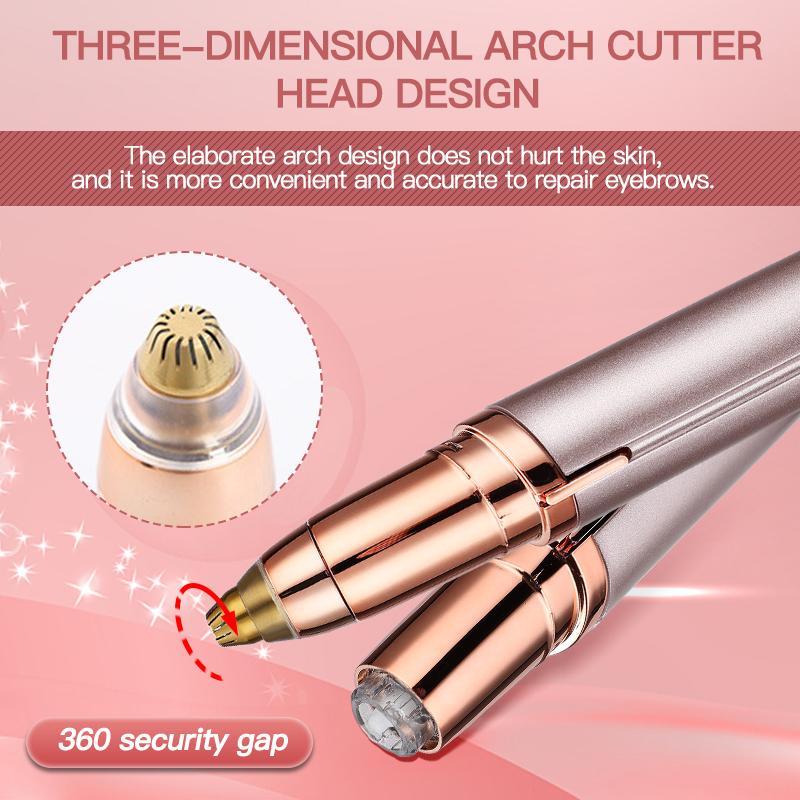 Electric Eyebrow Trimmer USB Rechargeable Mini Depilator Pen Lady Lipstick Eyebrow Shaping Tool Simple And Safe Operation