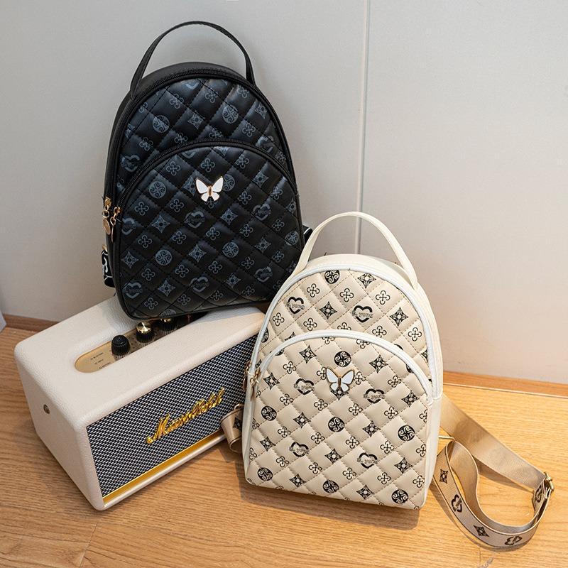 Premium Rhombus ryggsekk Dameveske Multifunksjonell skoleveske Stor kapasitet Uformell ryggsekk