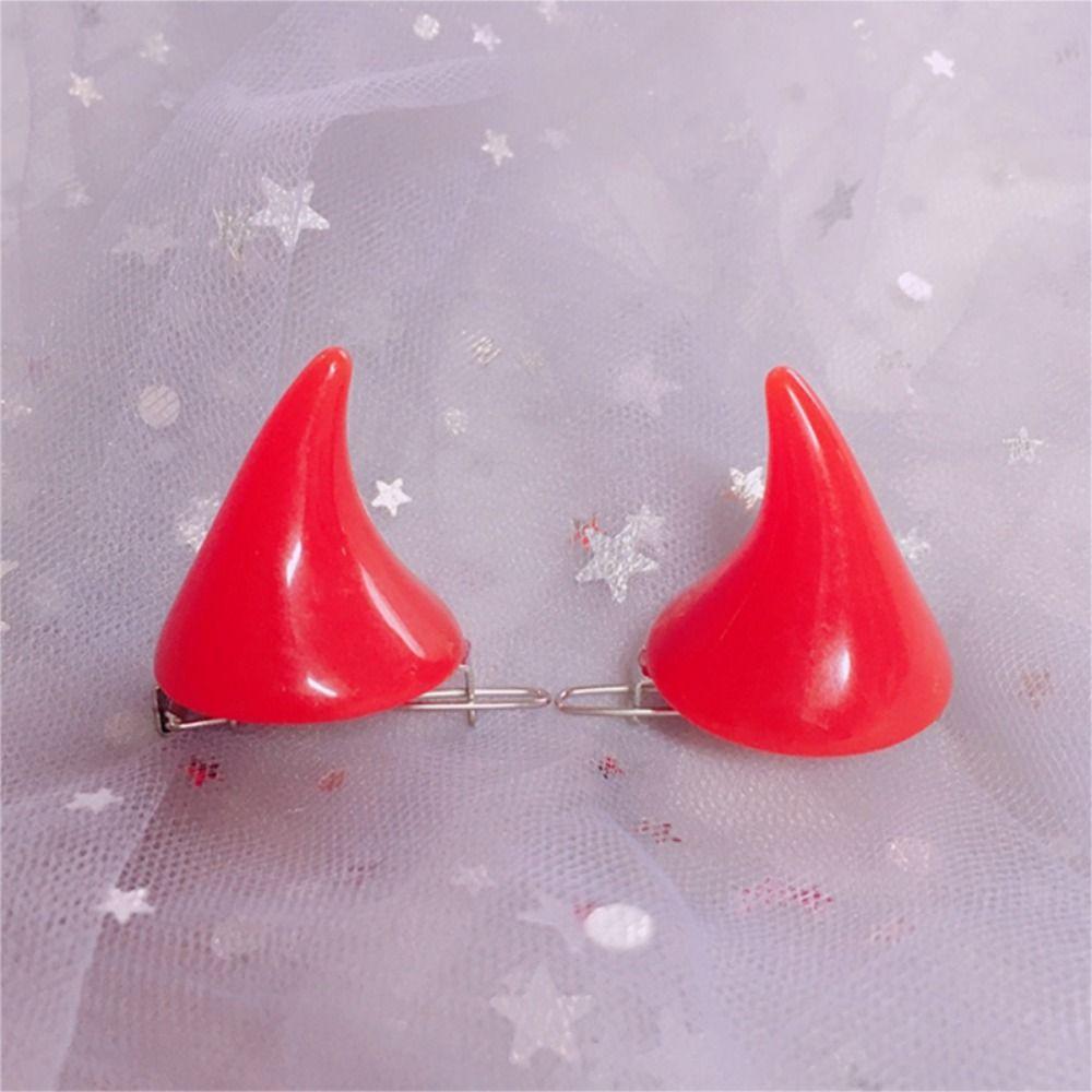 Color Lady 1 Pair Stereo Barrette Double Fancy Hair Accessory Women Hair Clip Devil Horn Ear Clip Hairpin Halloween Cosplay