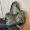 Retro Women's PU Leather Handbag Large Capacity Shoulder Bags Multi Zip Pocket Handbag for Daily Commute Work Shopping and Weekend Outings