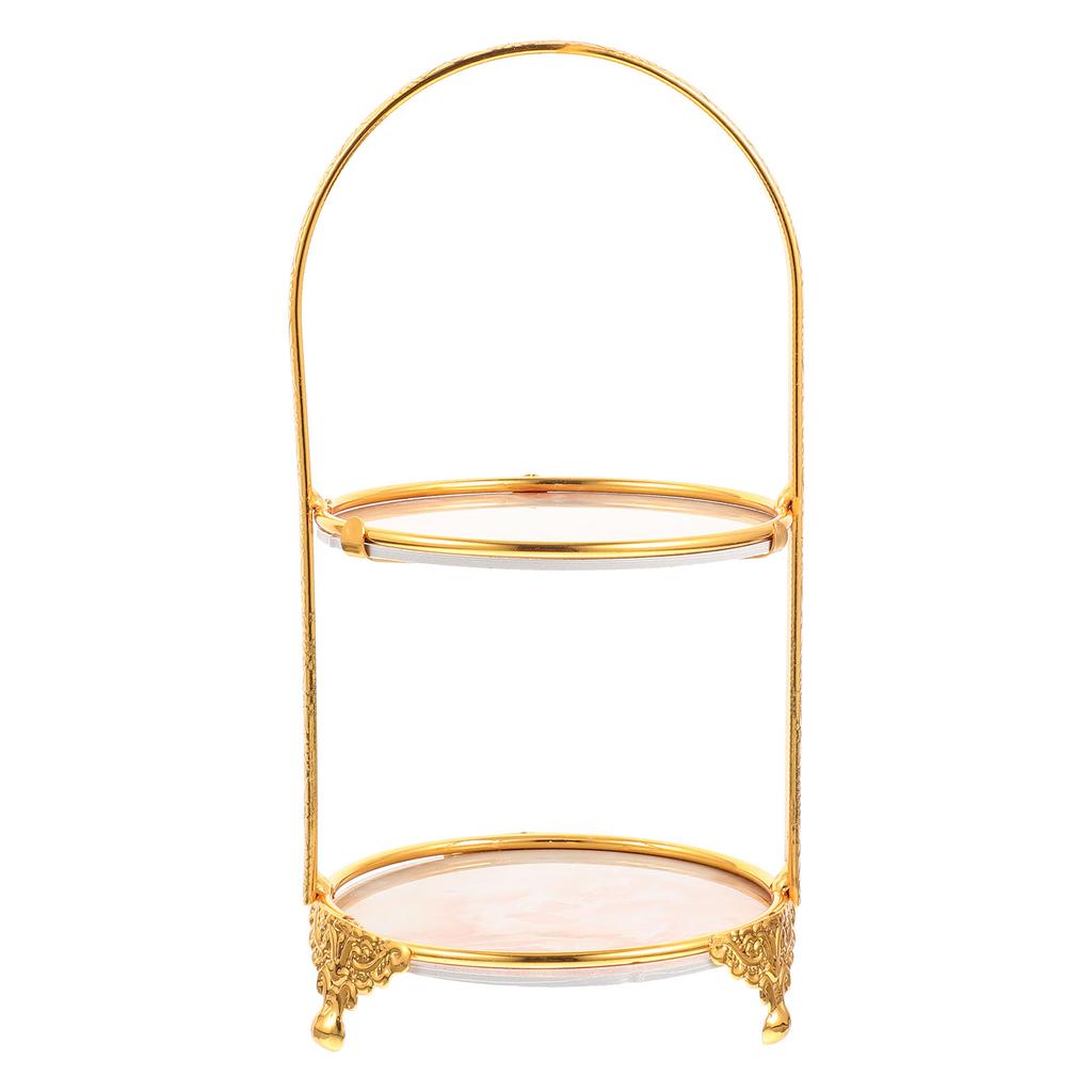 Cake Stand Dessert Gold Cupcake Display Shelf Coffee Station Decor Fruit Cakes Portable Tray Metal Multi-layer Pastry