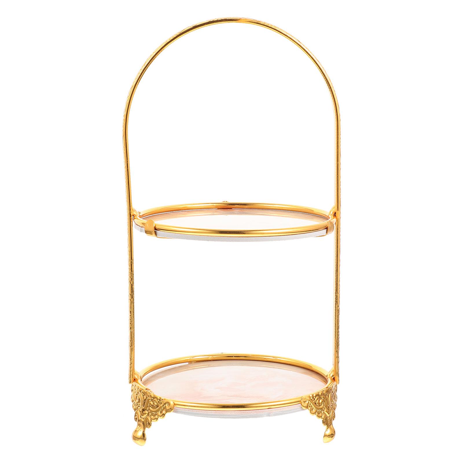 

Підставка для торта Десертна золота полиця для кексів Декор для кавової станції Фруктові торти Переносний піднос Металева багатошарова випічка