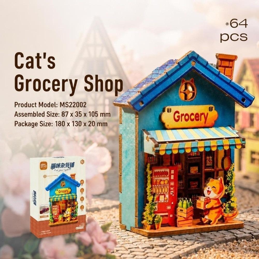 Animals Shop Fridge Magnet DIY DIY Handcraft 3D Puzzle Model Kit Creative Mini House Puzzle