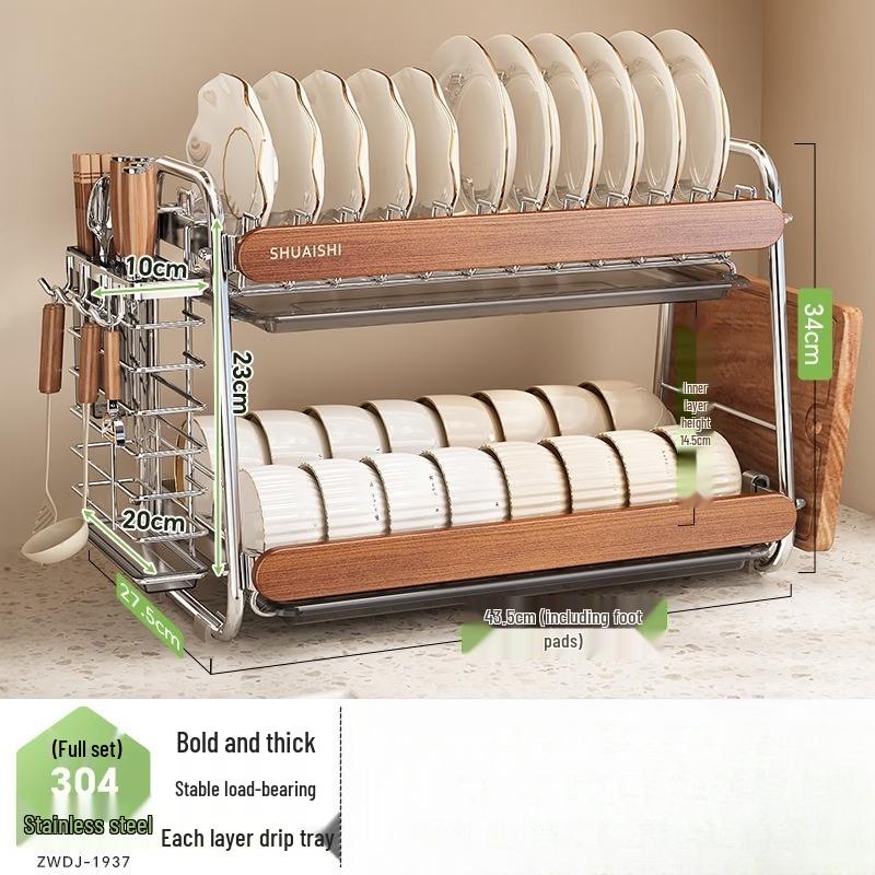 Multifunctional 304 Stainless Steel Kitchen Dish Drying Rack