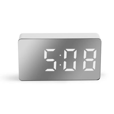 Mode LED Digitaluhr USB Wiederaufladbar Tischuhr Zeit Datum Temperaturanzeige Alarm Elektronische Dekorationen Uhren Wohnzimmer
