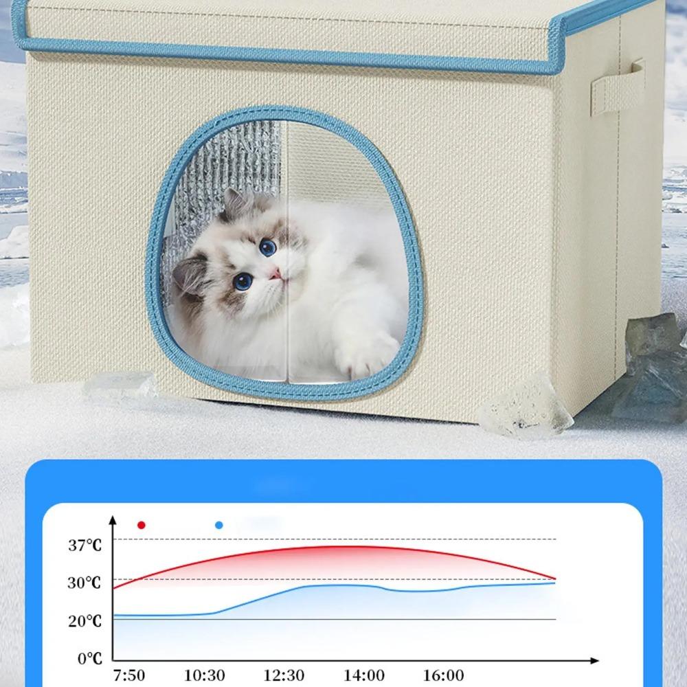 Cooling Outdoor Cat House Dog Nest with 6 Ice Packs Cooling Puppy Cave for Pet Parents Trainers Animal Lovers Apartment Home