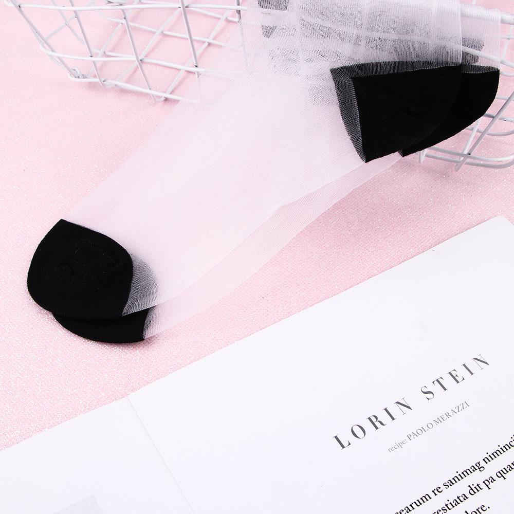 

Christmas Summer Women Thin Glass Silk Harajuku Rainbow Socks Ankle Socks Short Socks