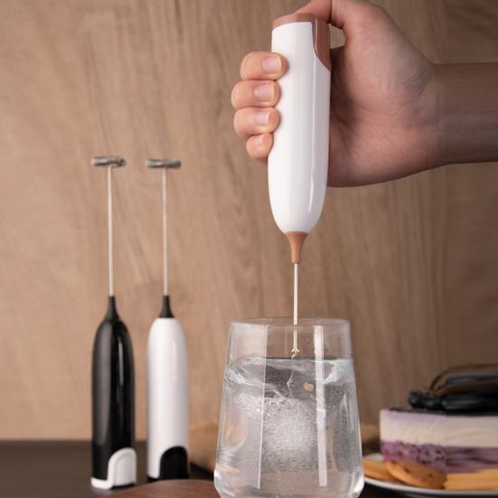 1 Set Cream Frother Battery Powered Handheld Breaking Foaming Electric Egg Beater for Kitchen