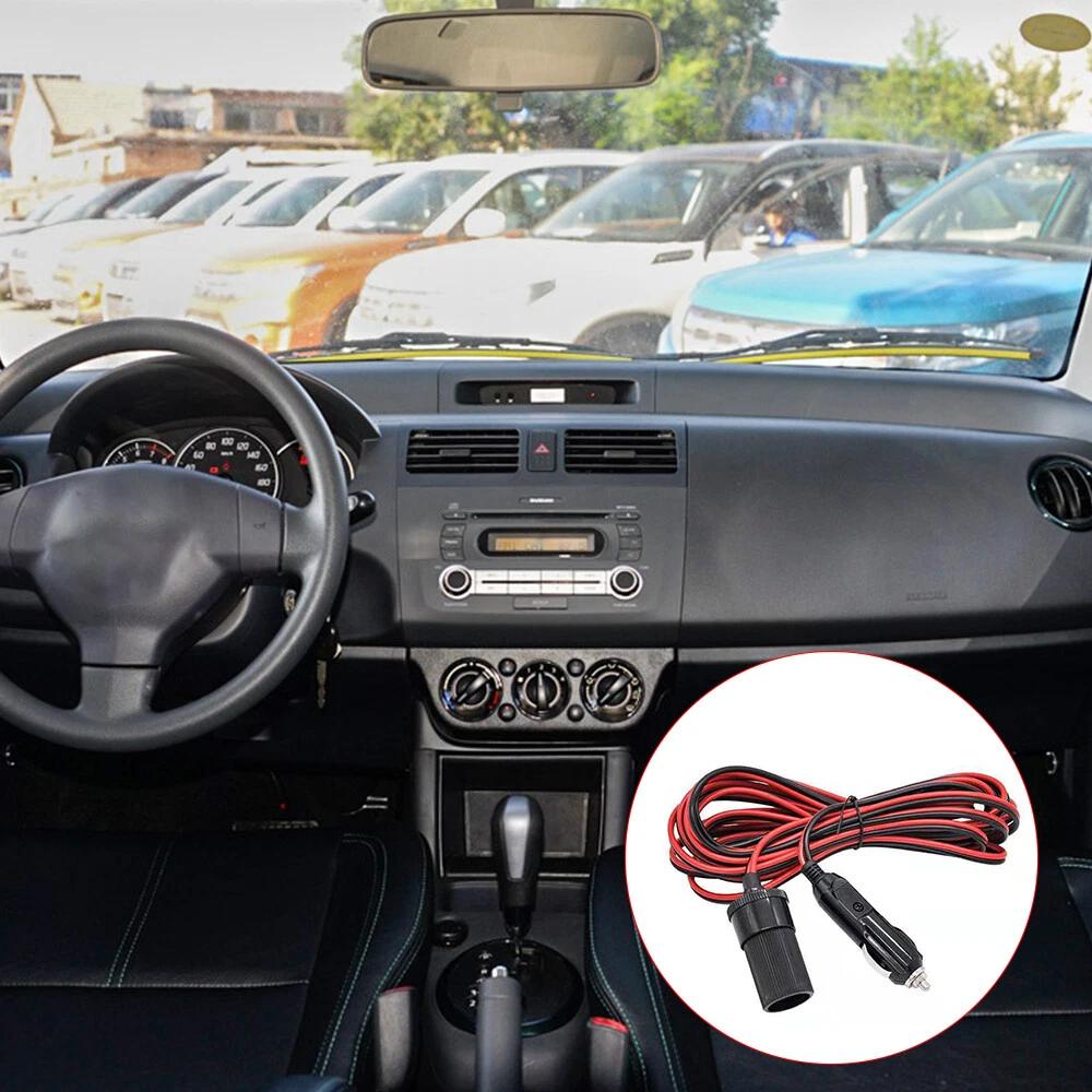 12V/24V Car Cigarette Lighter Extension Cord Heavy Duty Auto DC Power Plug Connector For Tire Inflators Cleaners & Adapter S4S0