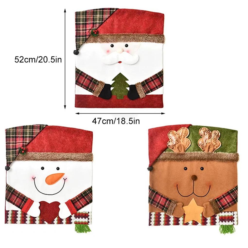 Christmas Decoration Chair Cover Stool Set Chair Cover Home Decoration Ornament Santa Claus Snowman Chair Cover
