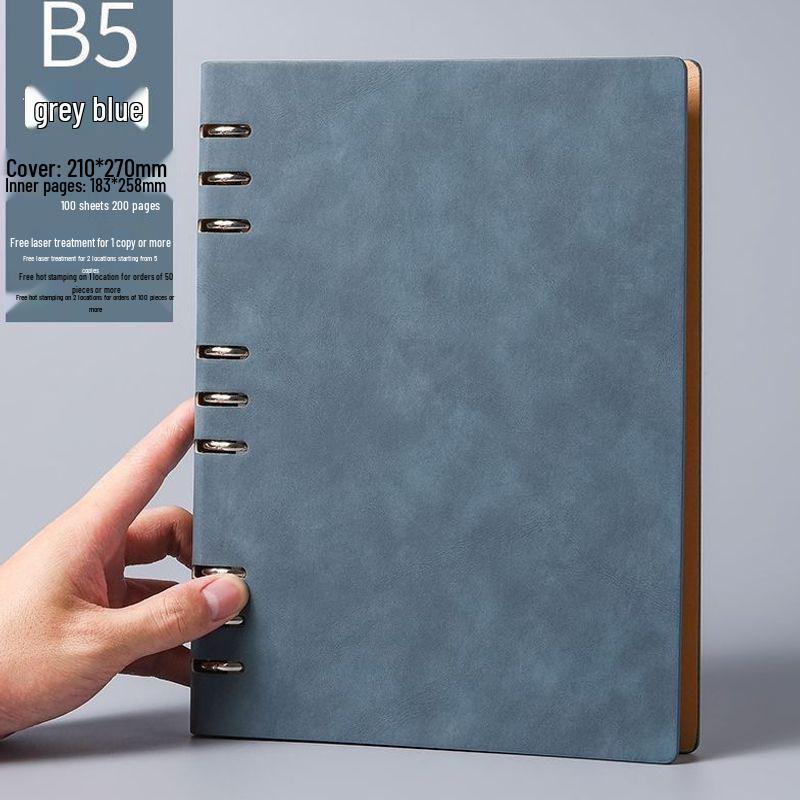 A5 Detachable 6-Hole Loose-Leaf Notebook for Meetings and Workplaces