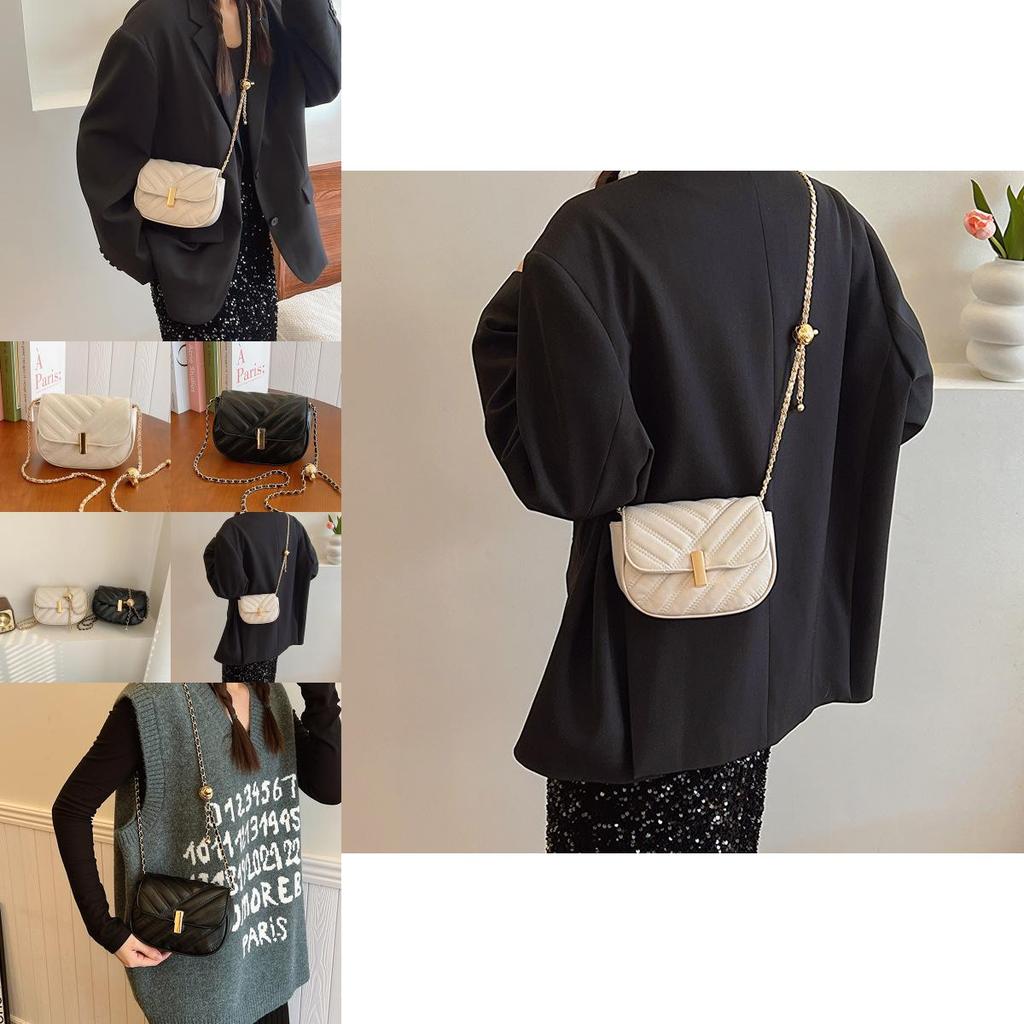 Chic Women's Small Chain Crossbody Bag Fashionable Spring 2024 Pu Leather Minimalist
