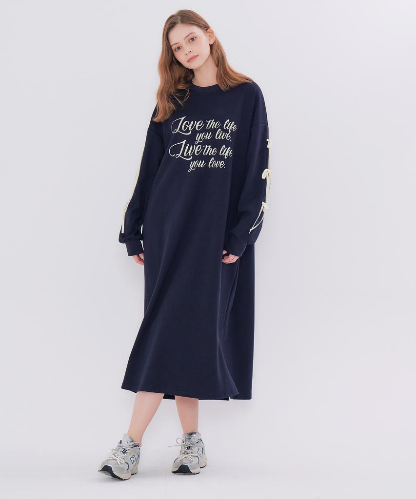 Metapeo Ribbon Dress Navy