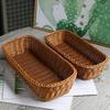 Imitation Rattan Storage Baskets Waterproof Woven For Kitchen Bathroom Desktop Snack Organizer