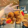 Funny Plush Animal Pendant Soft Cartoon Doll Keychain Kawaii Capybara Key Ring  Girls
