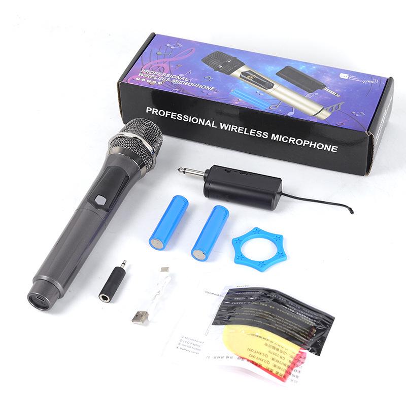 Rechargeable Wireless Microphone Set: One-to-Two KTV Live Singer Handheld with Speaker