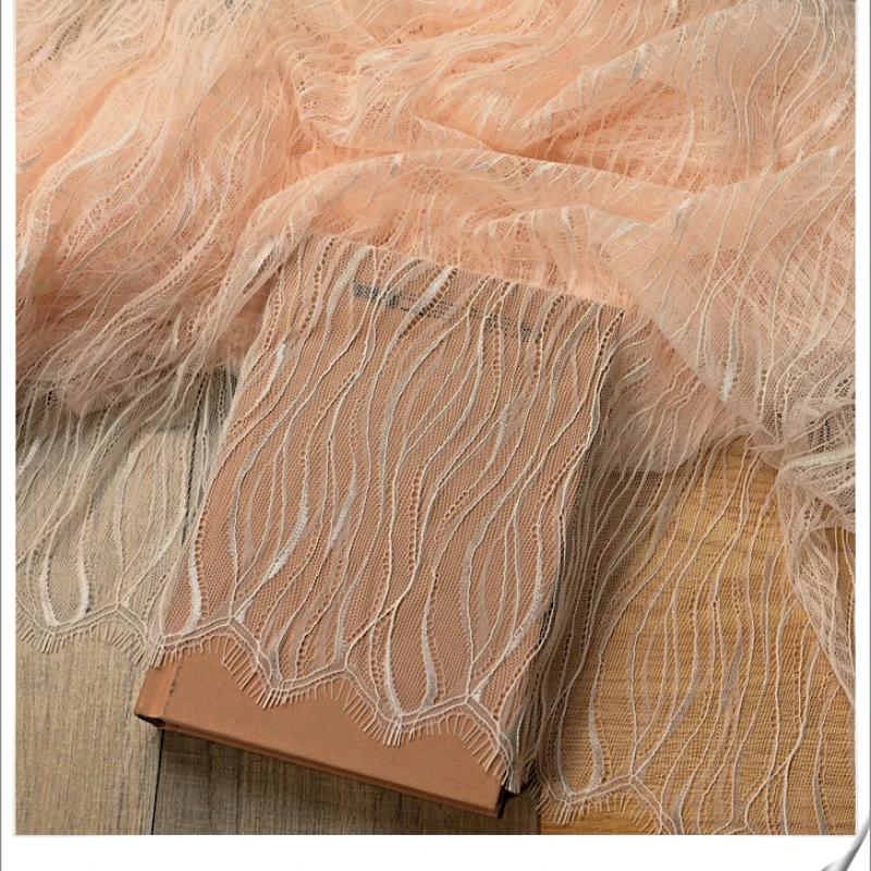 1.5x3Meters/Piece Wedding Lace Thin And Soft Wave Pattern Eyelash Lace Fabric DIY Sewing Handmade Wedding Dress Lace Material