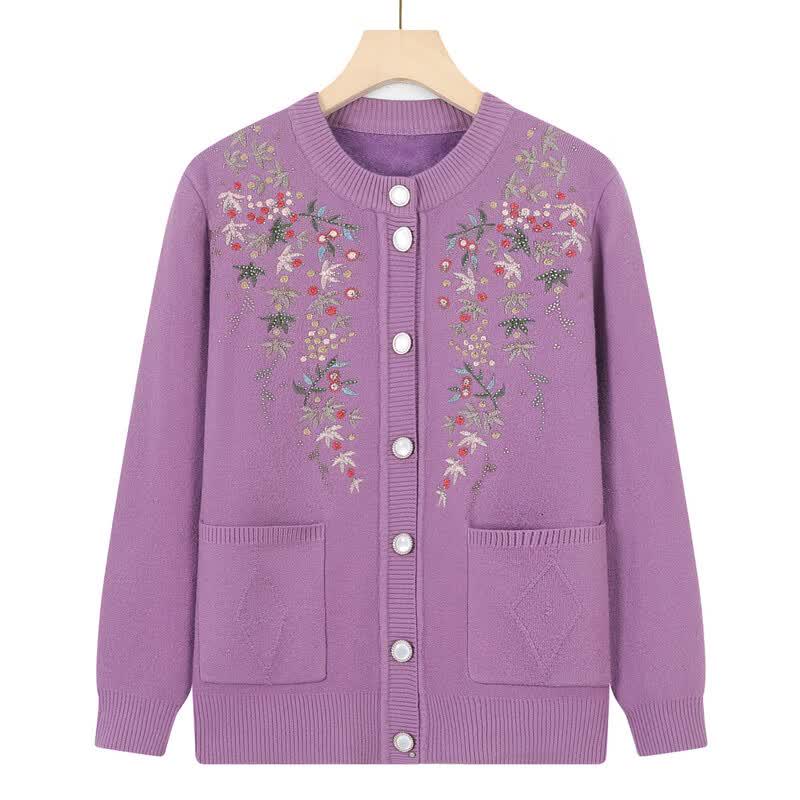 Yalu Women's Fleece Lined Knitted Cardigan Sweater