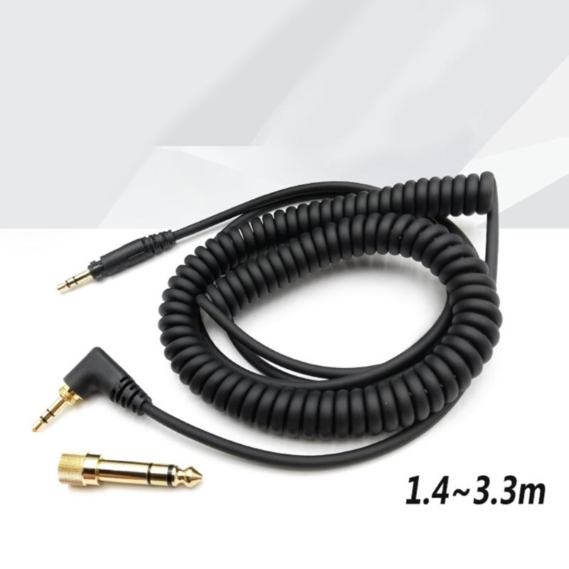 Replacement Auditory Cable for EAH DJ1200 Headphones Featuring Adjustable Spring Designing and 3.5mm 6.35mm Plugs