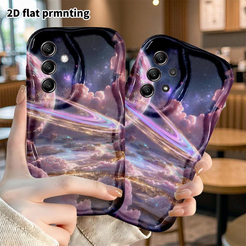 Phone Case: 2D Flat Samsung Galaxy A34 A35 M05 M06 S20 S22 S21 FE Plus 5G Protective Case, Colorful Nebula Planet, Christmas and Halloween Gift