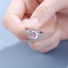 925 Silver Ring Fashion Pink Zircon High Quality For Women Rings Wedding Fine Jewelry Accessories Party Gift