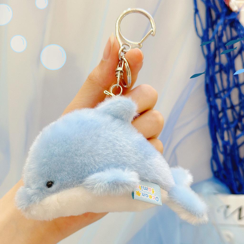 Süßes Mini-Mutter-und-Kind-Meeresbewohner-Stofftier Ozean-Familie Zum Entspannen drücken Aquarium Kleintier-Stofftier-Anhänger Schlüsselanhänger
