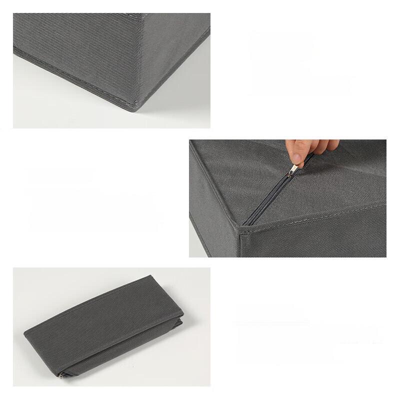 Foldable Grey Underwear Storage Organizer - 3-Piece Set