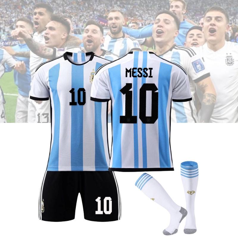 Șosete sport unisex de înaltă calitate din amestec de bumbac pentru copii, ediție Argentina Home, design cu 10 numere, trei stele 2022