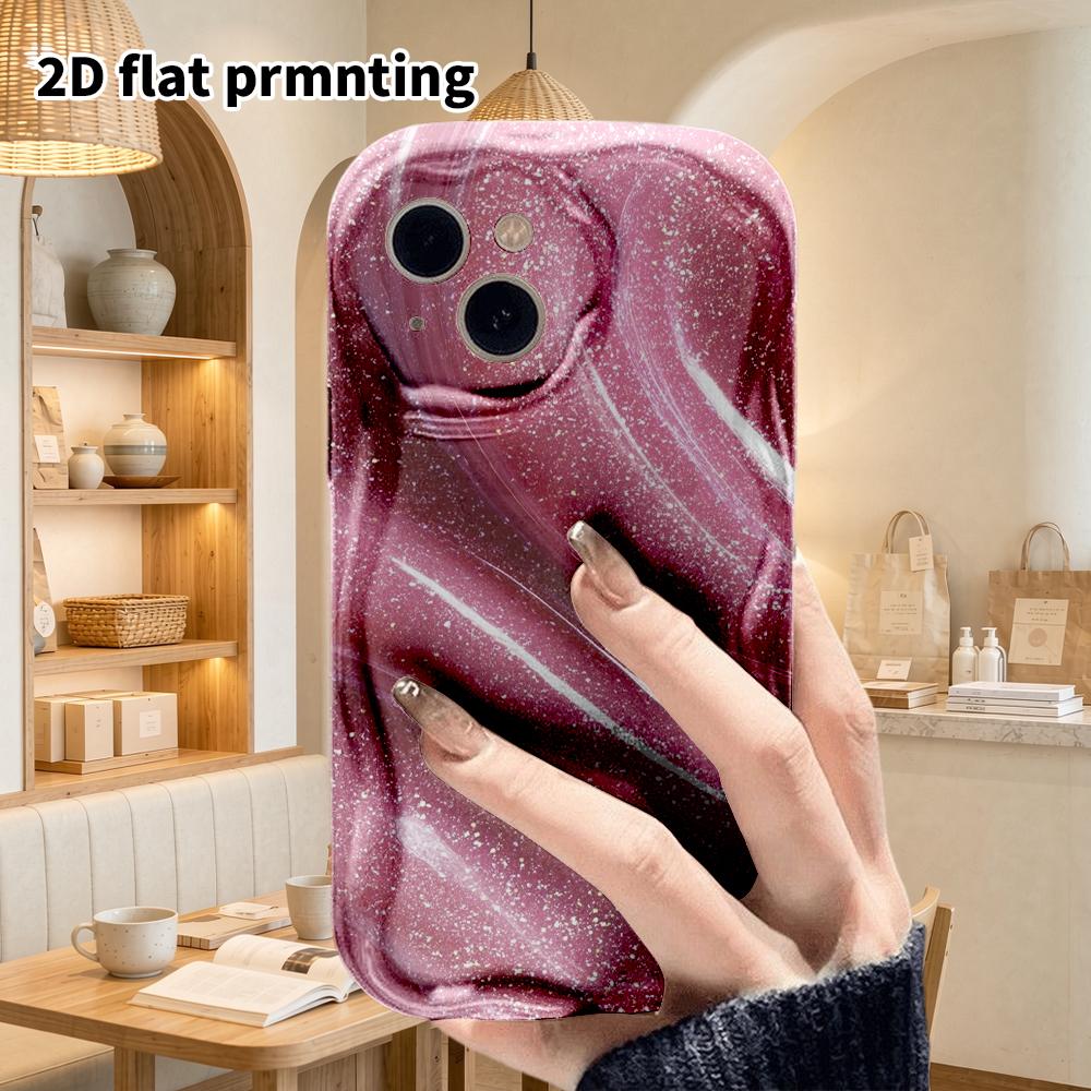 Phone Case: 2D Flat Design Suitable for iPhone 18, 17, 16, 15, 14, 13Pro Protective Case, Couple Style, Dark Red Texture, Christmas and Halloween Gift