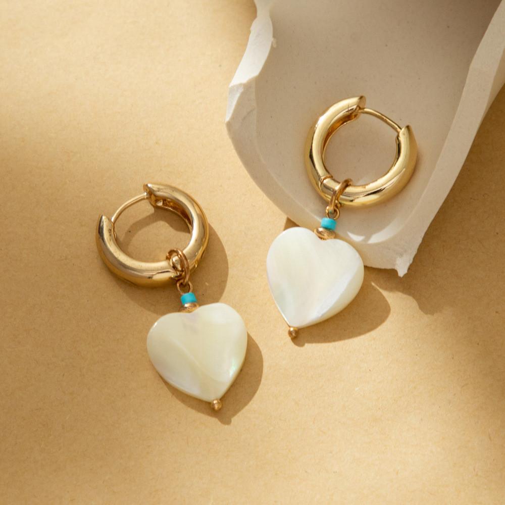 Earrings Retro Heartshaped For Women Elegant Geometric Design Copper