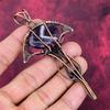 Chevron Amethyst Pendant Copper Wire Wrapped Handmade Jewelry Gemstone Pendant